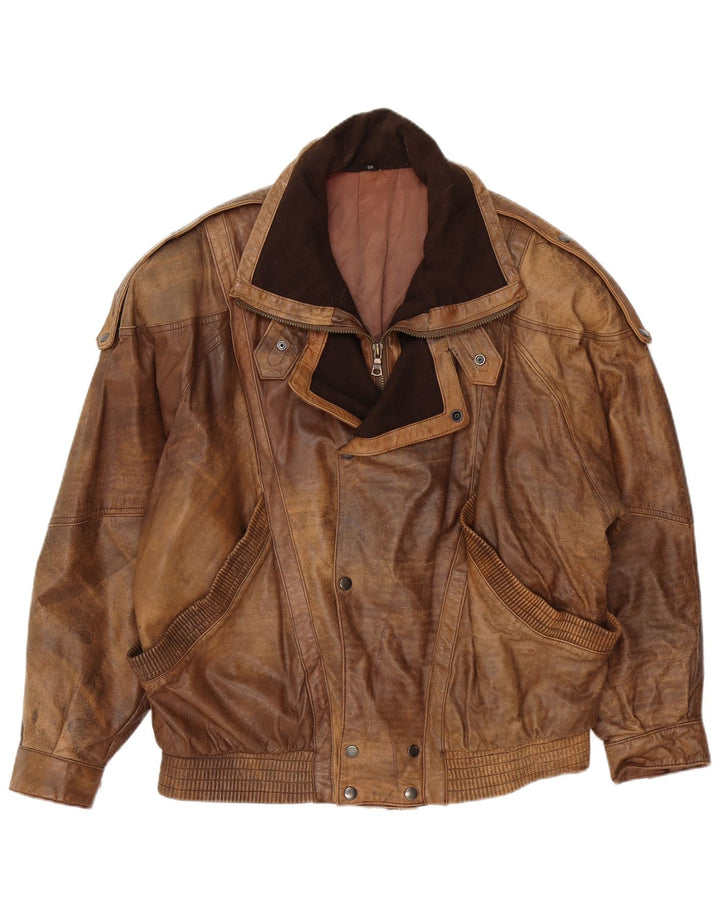 Vintage Herren Lederjacke IT 50 Großes braunes Leder