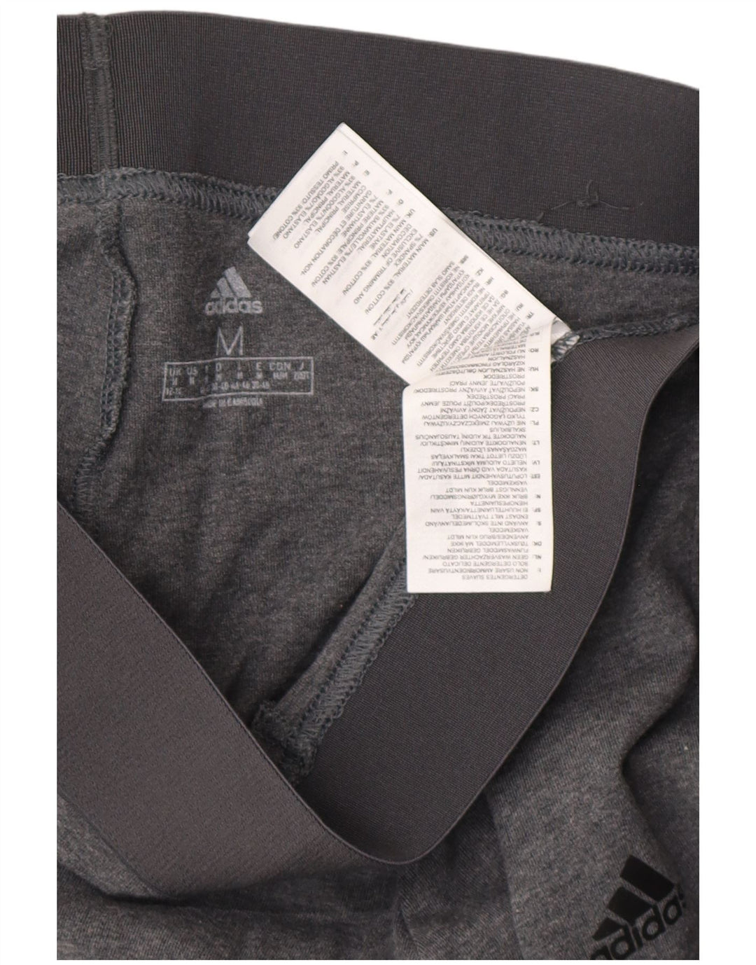 ADIDAS Damen Leggings UK 12/14 Mittelgraue Baumwolle