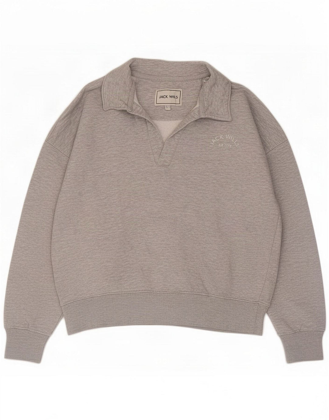 Jack Wills Damen-Sweatshirt mit Rollkragen, UK 12, Mittelgrau, Polyester