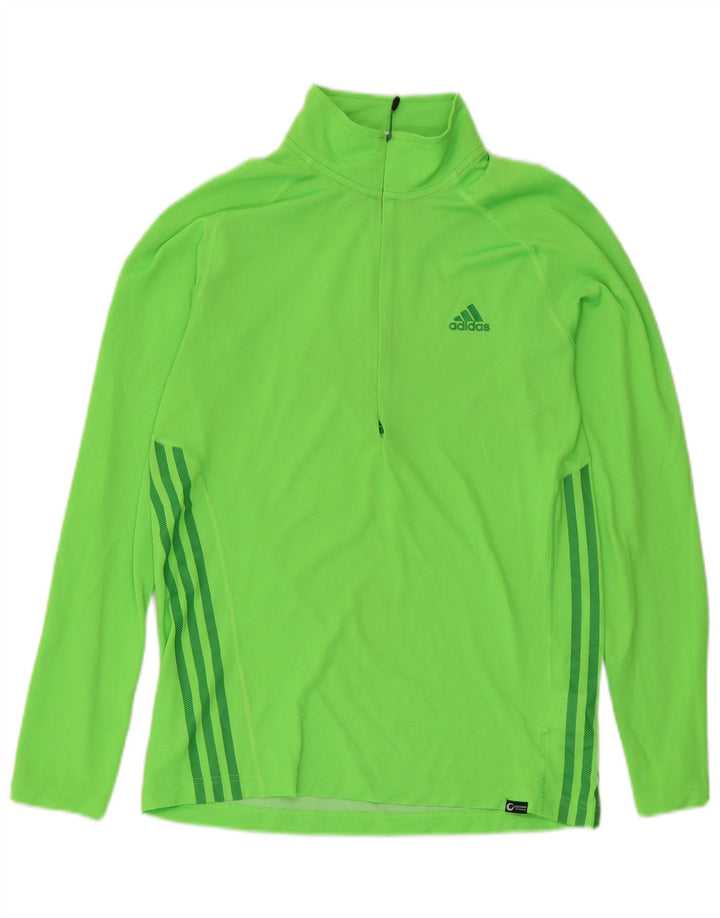 Adidas Herren-Pullover-Trainingsanzugoberteil mit Reißverschluss, UK 40/42, mittelgrünes Polyester