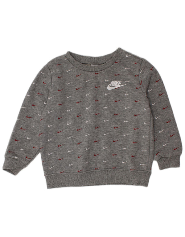 Nike Baby-Jungen-Sweatshirt mit Grafik, 18–24 Monate, graue Baumwolle