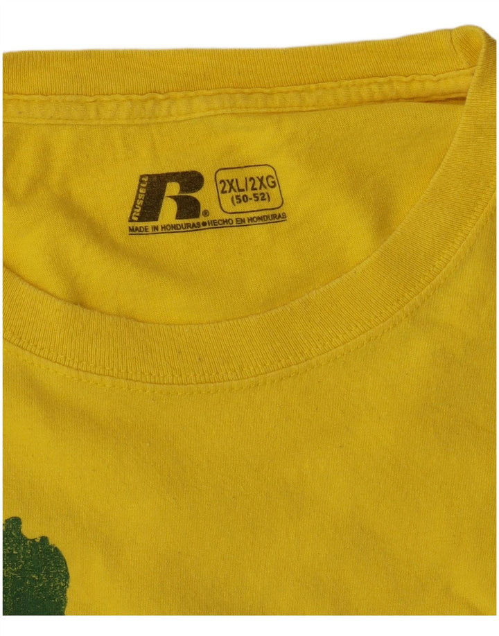 Russell Athletic Herren Grafik T-Shirt Top 2XL Gelb