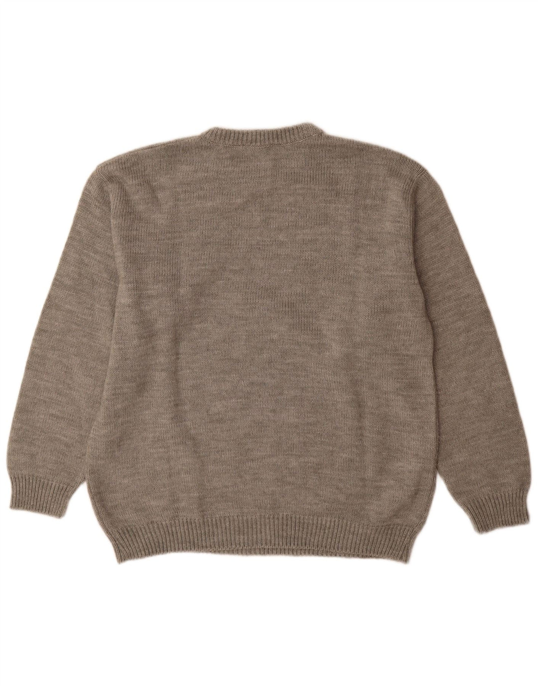 Alcatraz Herren-Pullover mit Rundhalsausschnitt, große graue geometrische Wolle