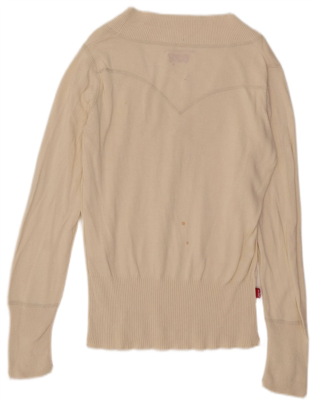 Levi's Damen-Pullover mit V-Ausschnitt, Gr. 12, Mittel, gebrochenes Weiß