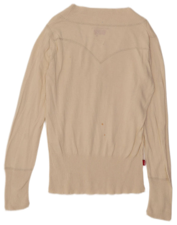 Levi's Damen-Pullover mit V-Ausschnitt, Gr. 12, Mittel, gebrochenes Weiß