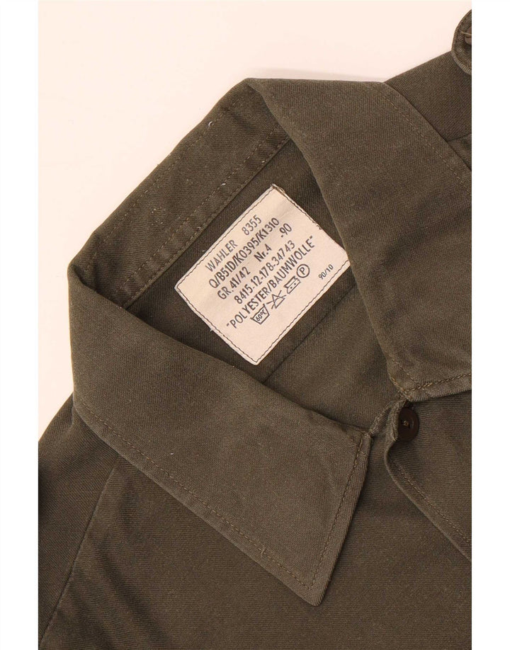 Vintage Herren-Militärhemd, Größe 41/42, großes Khaki-Polyester