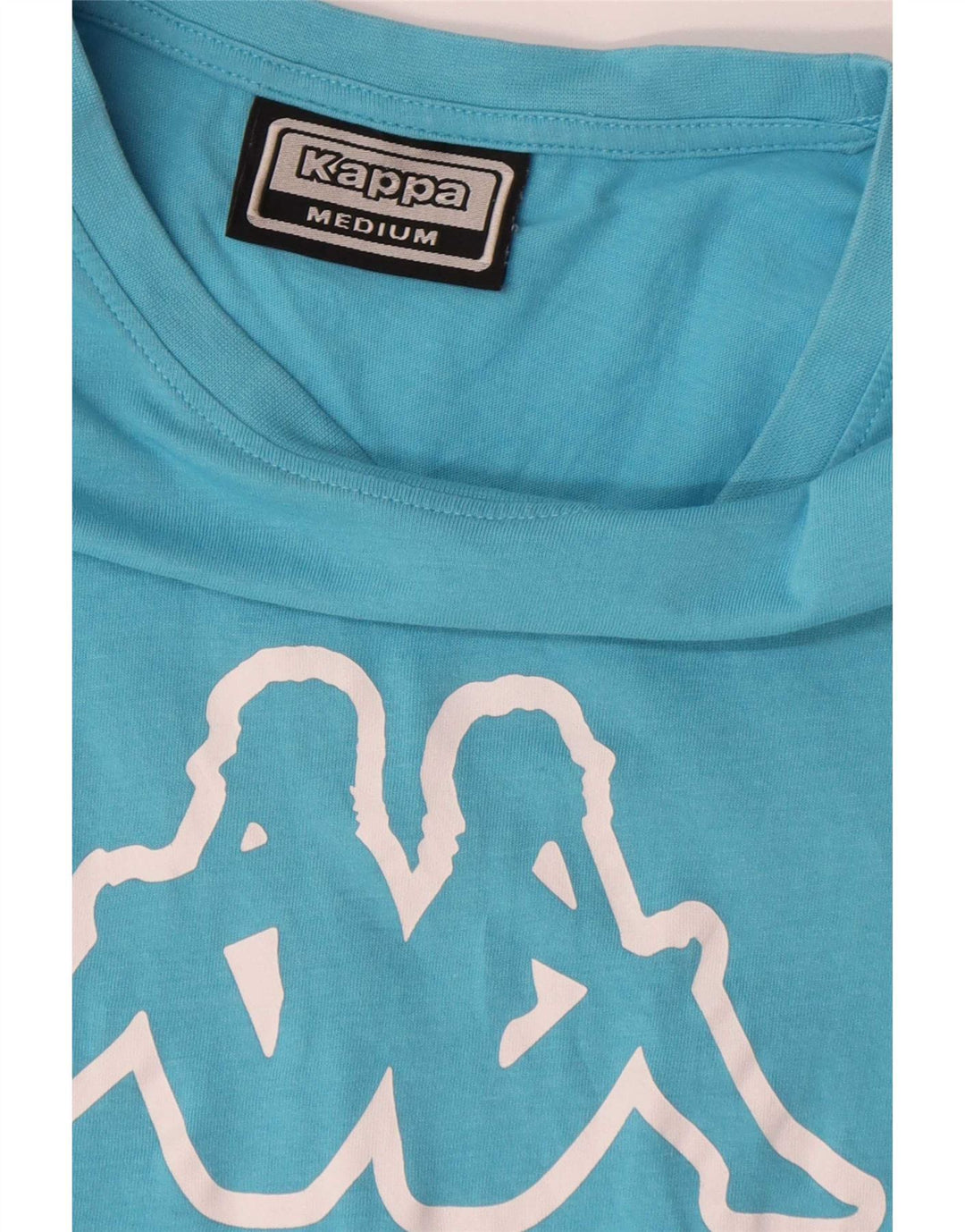 Kappa Mens Graphic T-Shirt Top Medium Blue Colourblock Cotton