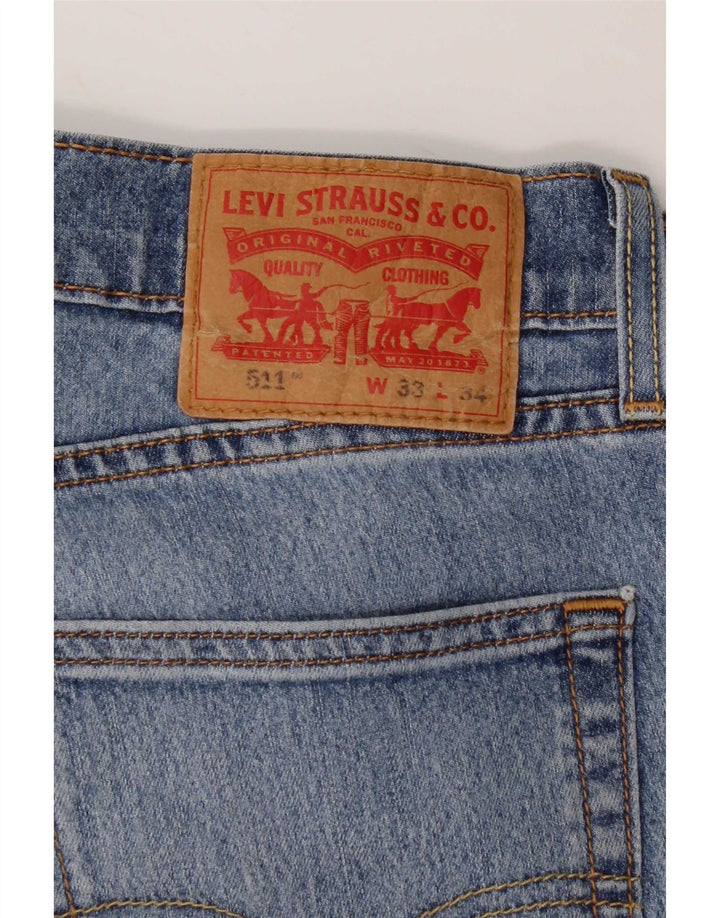 Levi's Herren 511 Slim Jeans W33 L34 Blaue Baumwolle