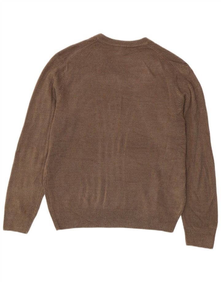 Dockers Herren-Pullover mit V-Ausschnitt, großes braunes Acryl
