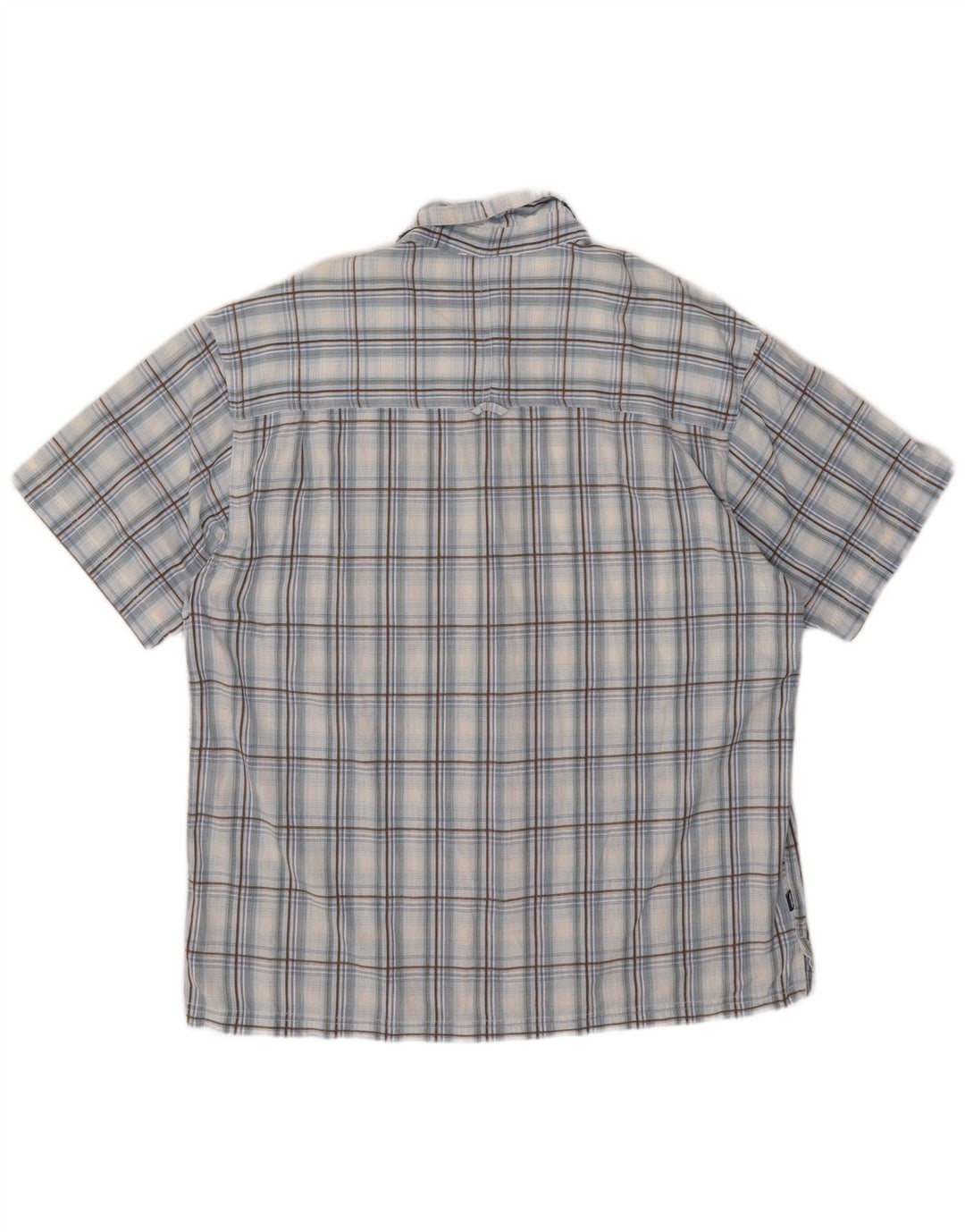 Mountain Warehouse Herren-Kurzarmhemd XL aus blau karierter Baumwolle