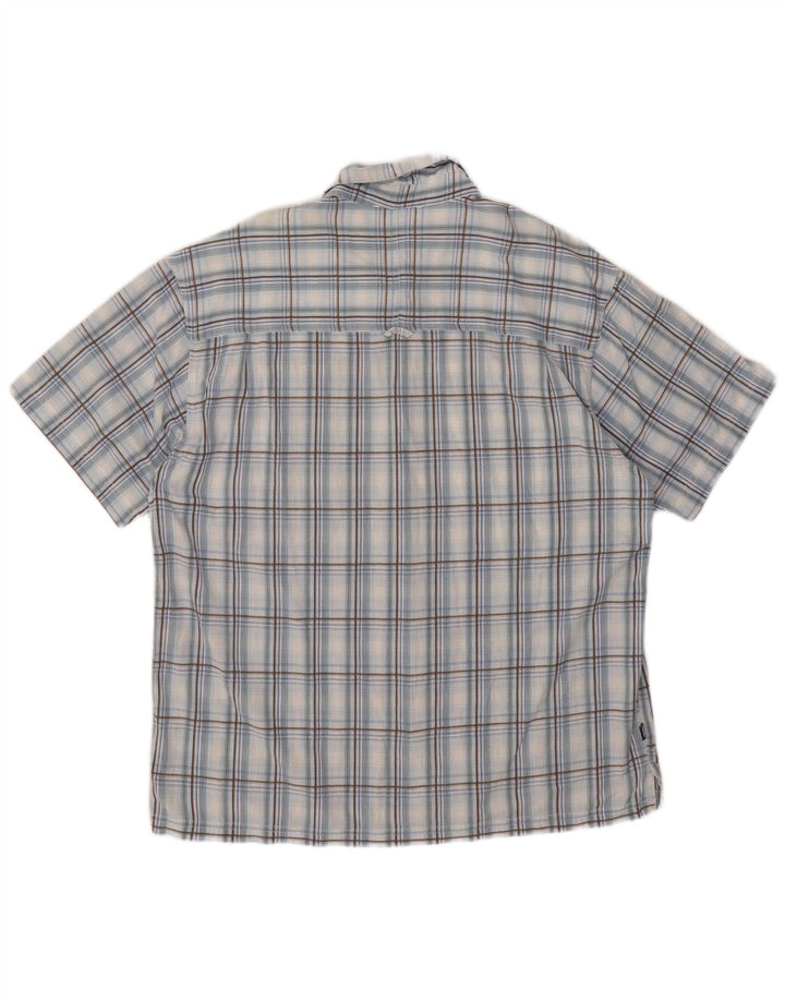 Mountain Warehouse Herren-Kurzarmhemd XL aus blau karierter Baumwolle