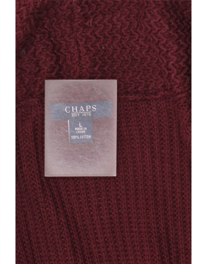 Chaps Damen Longline Open Cardigan Pullover UK 16 Large Kastanienbraun Baumwolle