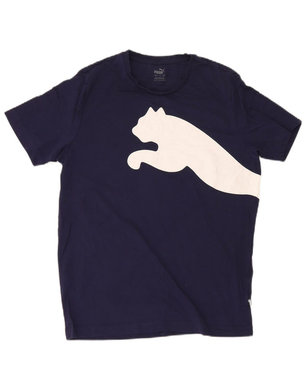 Puma Mens Graphic T-Shirt Top Small Navy Blue Cotton