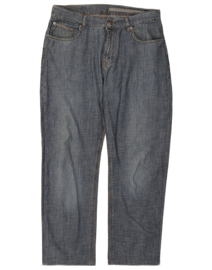 Calvin Klein Damen Straight Jeans W32 L27 Blaue Baumwolle