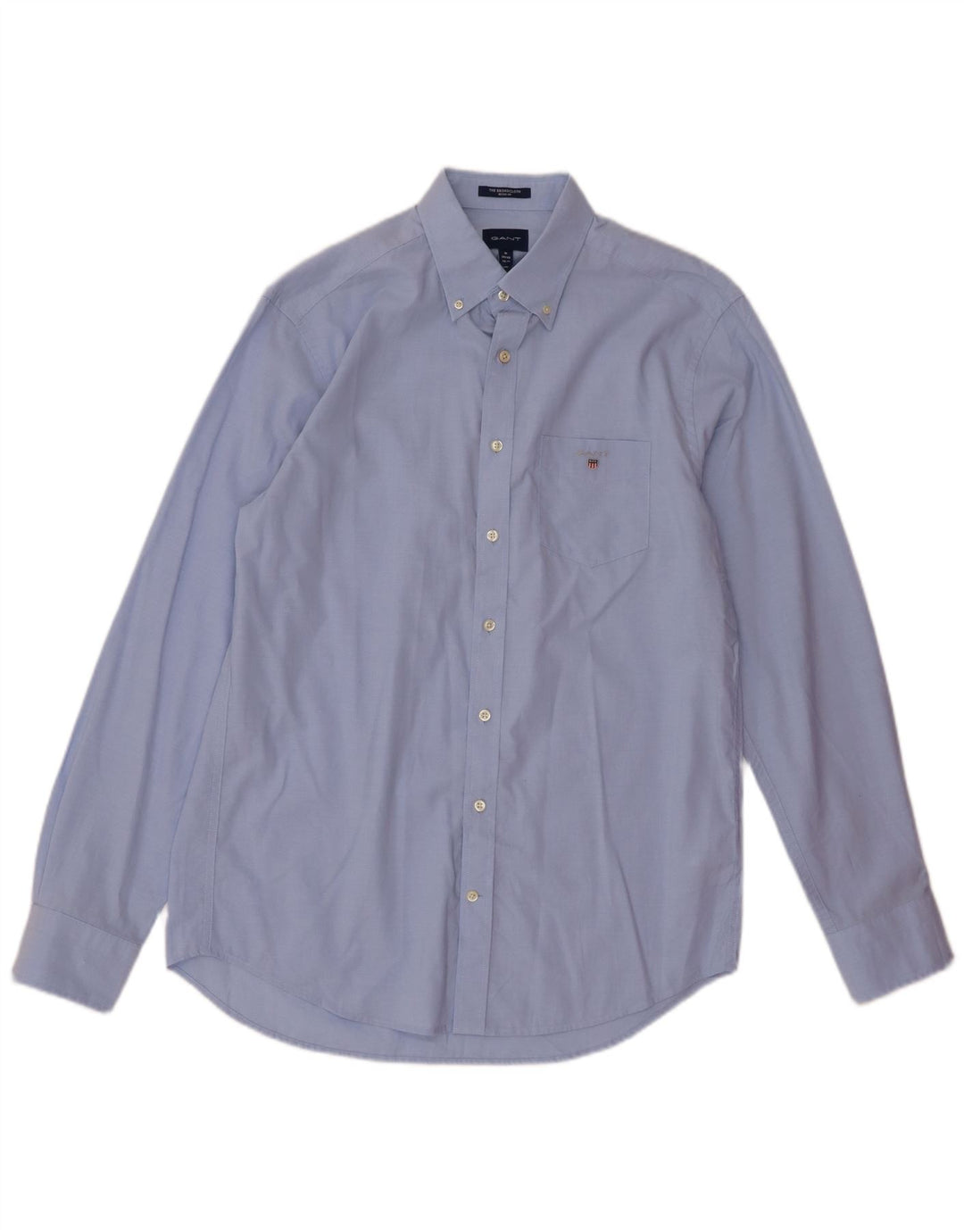 Gant Herren-Hemd mit normaler Passform, Größe 39/40, 15 3/4, mittelblaue Baumwolle