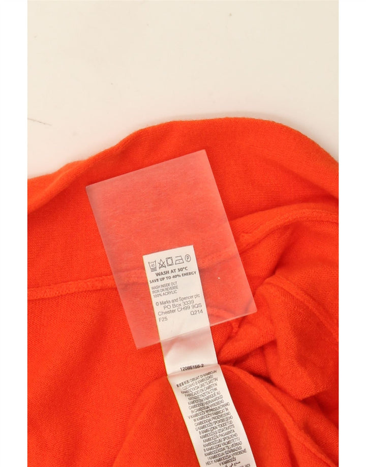 Marks & Spencer Damen Longline Open Cardigan Pullover UK 12 Mittelorange