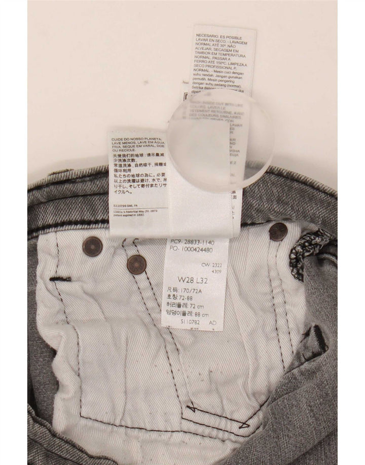 Levi's Herren Slim Jeans W28 L32 Graue Baumwolle