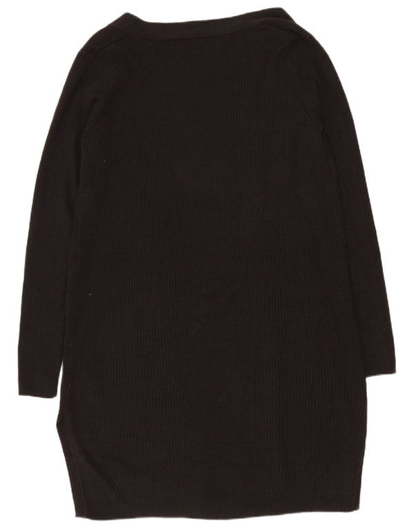 Marks & Spencer Damen Longline Open Cardigan Pullover UK 10 Small Schwarz