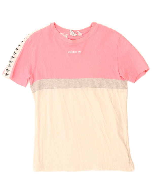 Adidas Grafik-T-Shirt für Mädchen, 13–14 Jahre, Rosa, Colourblock-Baumwolle