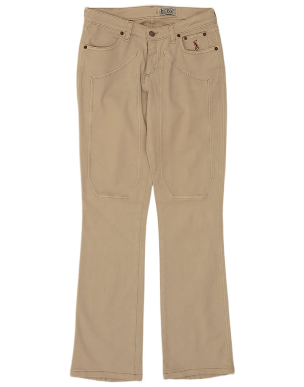 JECKERSON Damen Bootcut Jeans W29 L31 Beige Baumwolle