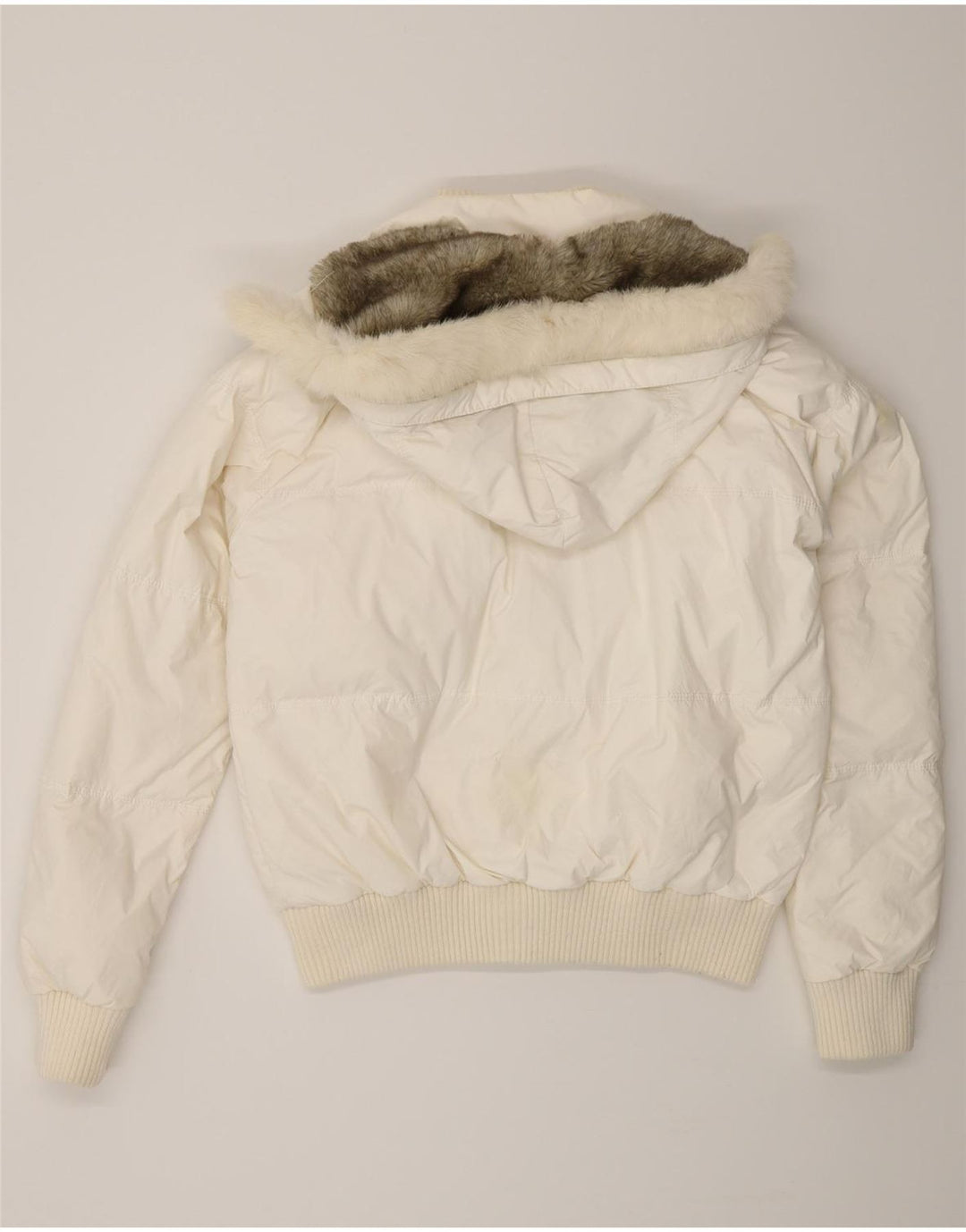 KOCCA Wattierte Damenjacke mit Kapuze, UK 16, XL, Weiß, Polyamid