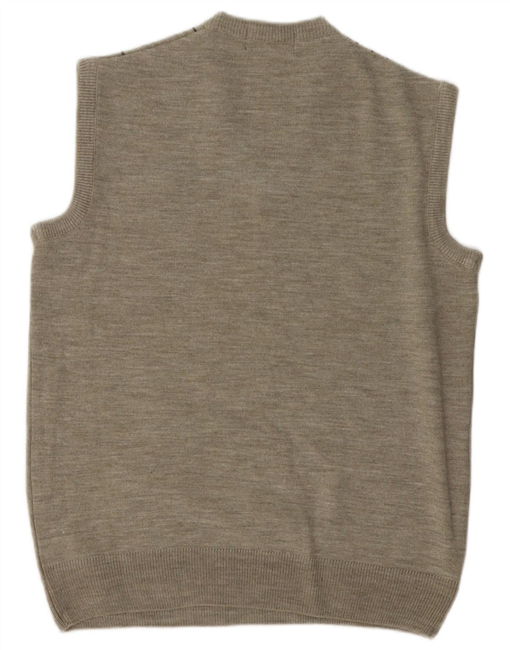 Vintage Herren Weste Tank Top Mittelgrau Geometrisch