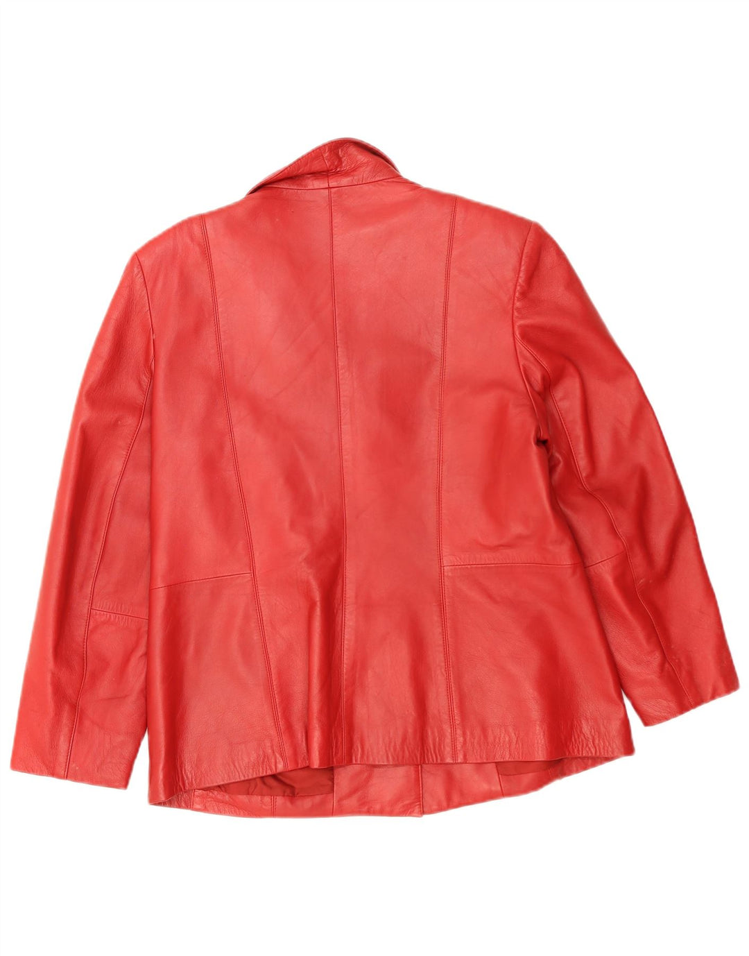 Vintage Damen 3 Knopf Leder Blazer Jacke IT 46 Großes rotes Leder