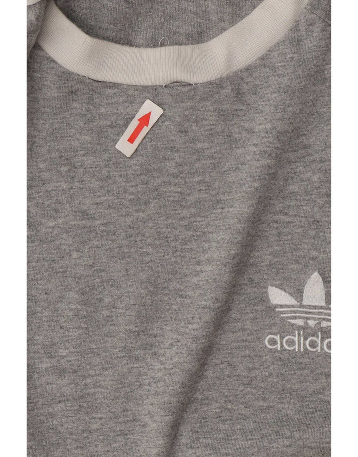 Adidas Herren T-Shirt Top Mittelgrau gefleckte Baumwolle