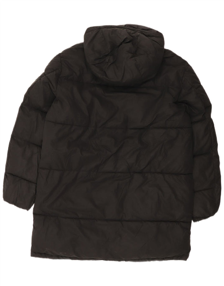 Zara Herren-Mantel mit Kapuze, gepolstert, UK 40, Größe L, Schwarz, Polyester