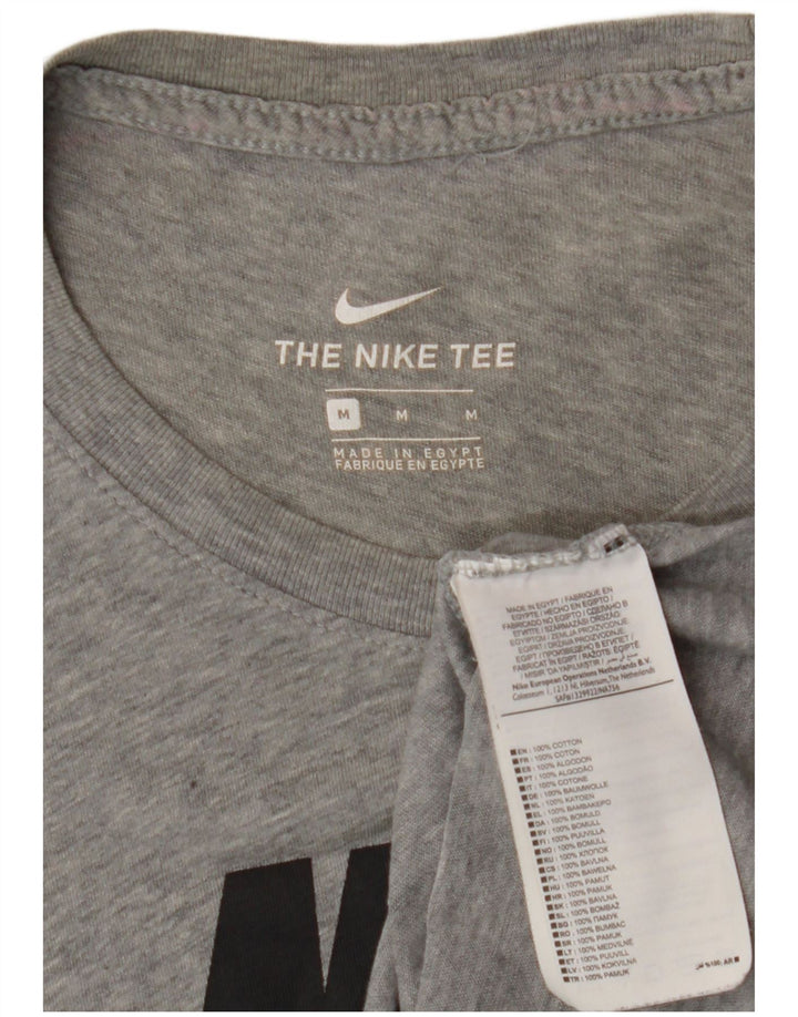 NIKE Mens Graphic T-Shirt Top Medium Grey Cotton