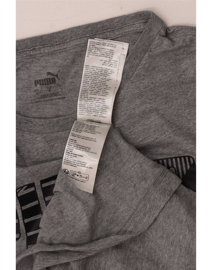 Puma Herren-T-Shirt mit Grafik, groß, aus grauer Baumwolle