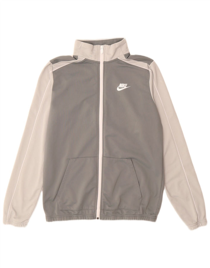 Nike Jungen-Trainingsanzug-Top-Jacke, 13–14 Jahre, XL, graues Polyester