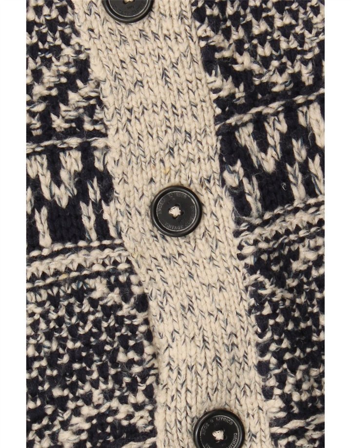 Angelo Litrico Herren-Strickjacke, mittleres Marineblau, Fair-Isle-Acryl