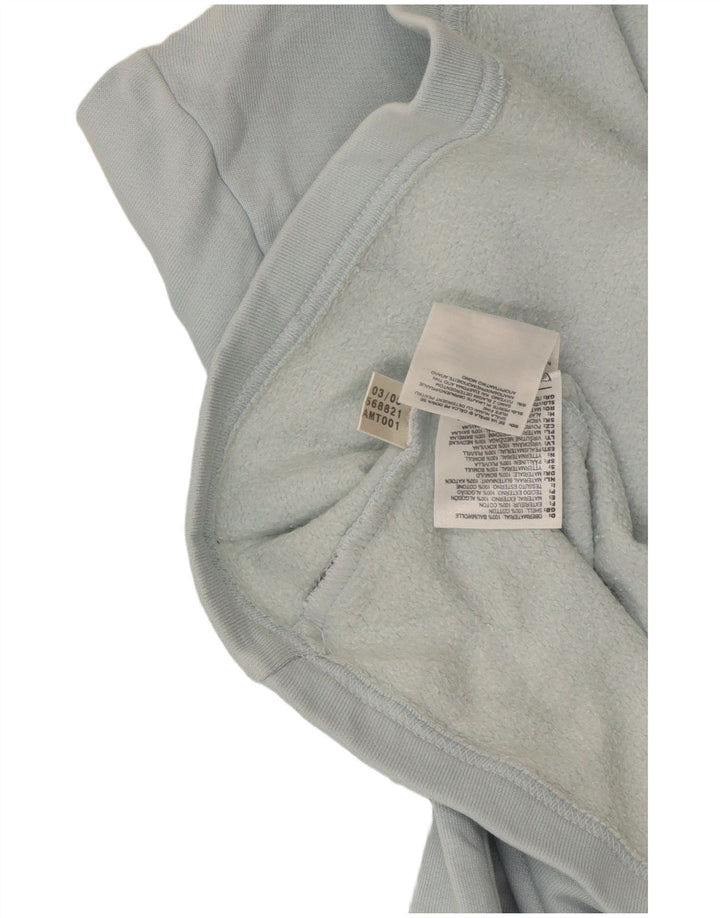 Adidas Herren-Oberteil mit Reißverschluss, langärmlig, mittelblaue Baumwolle
