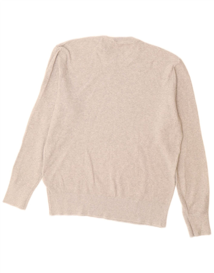 Zara Herren-Pullover mit Rundhalsausschnitt, groß, graue Baumwolle