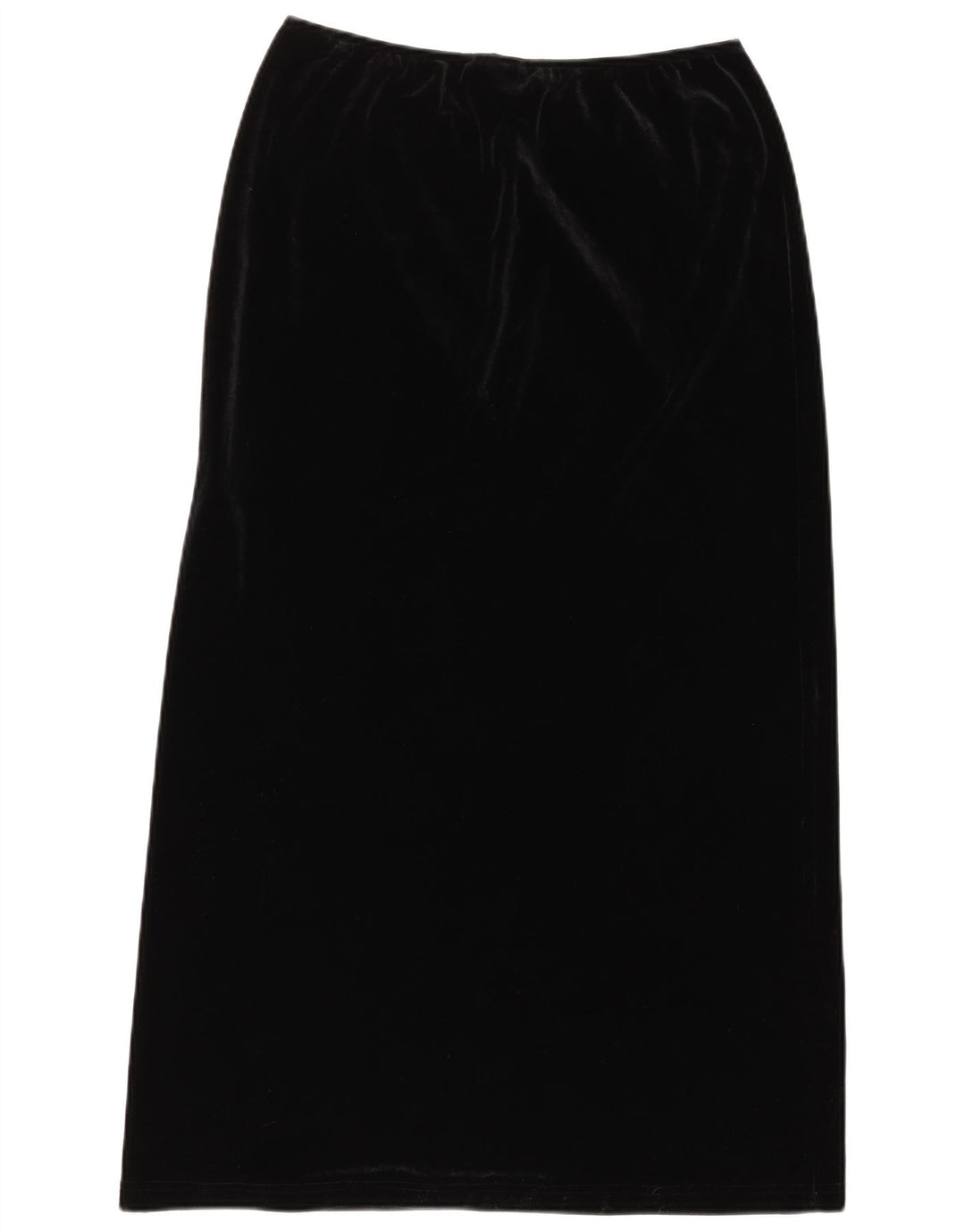 Vintage Damen Samt Maxirock UK 16 Large W34 Schwarz Polyester