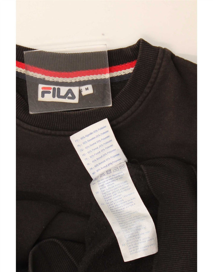 Fila Herren Grafik-Sweatshirt-Pullover aus mittelschwarzer Baumwolle