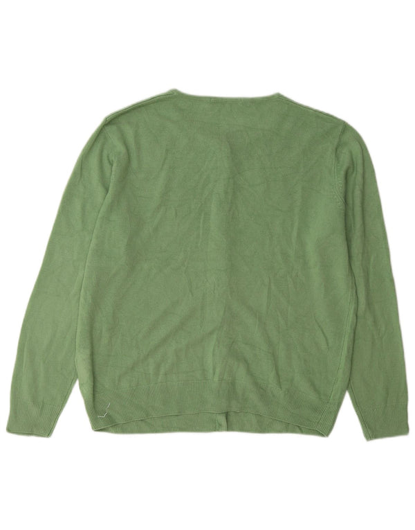 Marks & Spencer Damen-Cardigan-Pullover UK 14 Mittelgrünes Blumen-Acryl