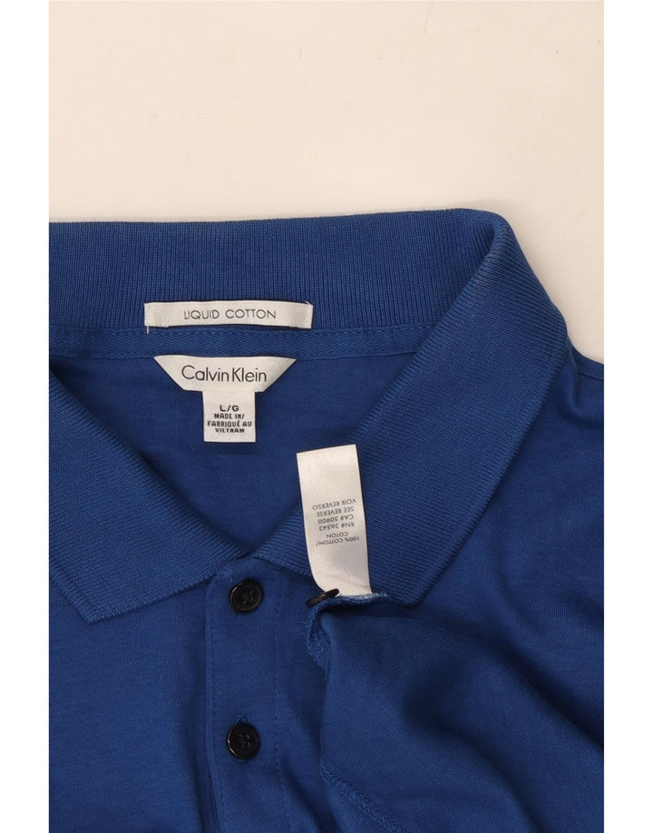 CALVIN KLEIN Herren Poloshirt Große blaue Baumwolle