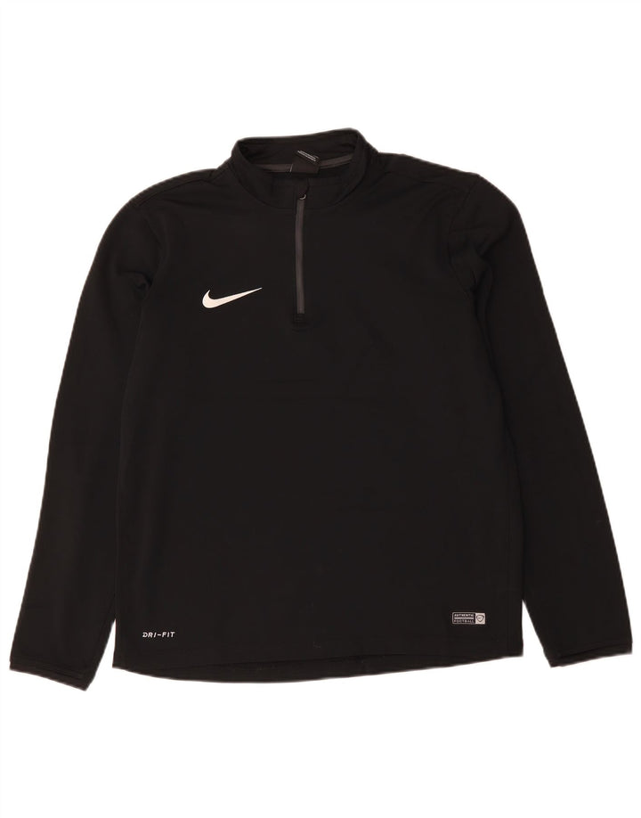 NIKE Herren Dri Fit Pullover-Trainingsanzugoberteil mit Reißverschluss, Mittelschwarzes Polyester