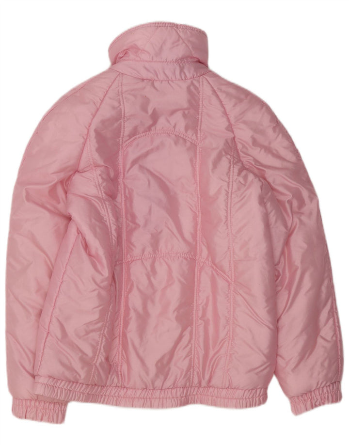 Vintage Damen Standard Fit Wattierte Jacke EU 40 Mittelrosa Polyamid