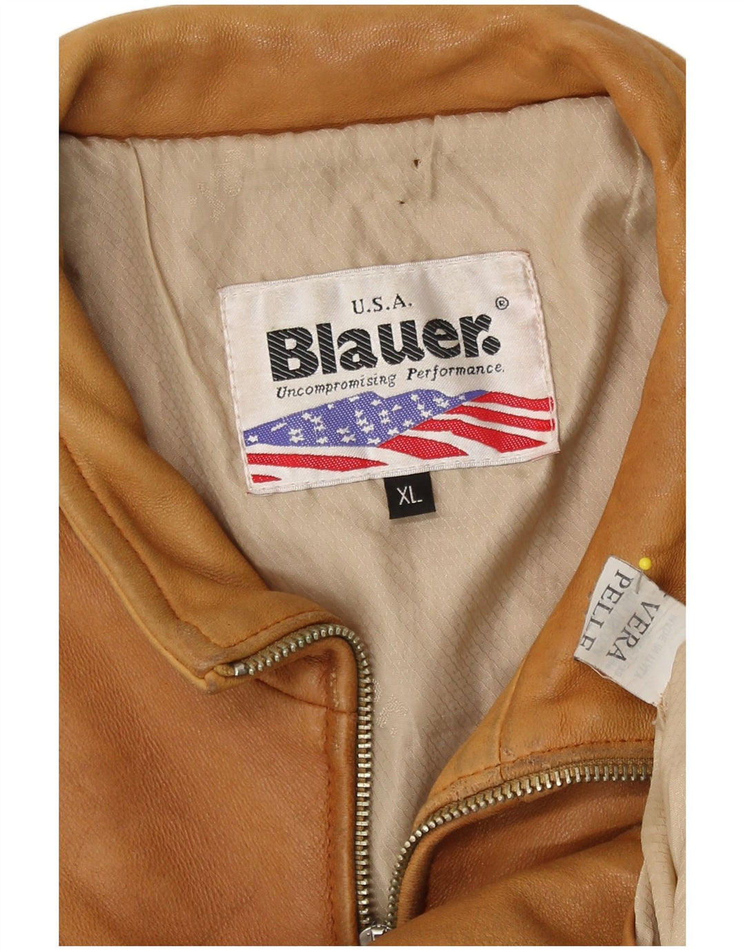 Blauer Damen Leder Bomberjacke UK 18 XL Braunes Leder