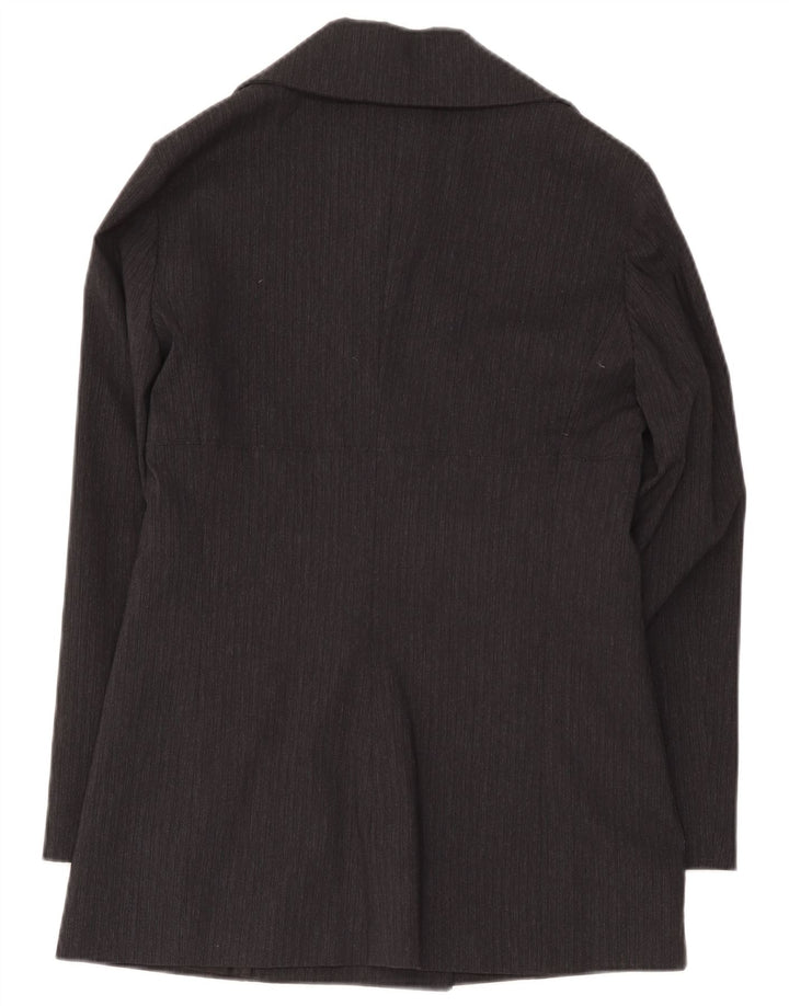 Terranova Womens Pea Coat UK 10 Small Schwarz gestreifte Viskose