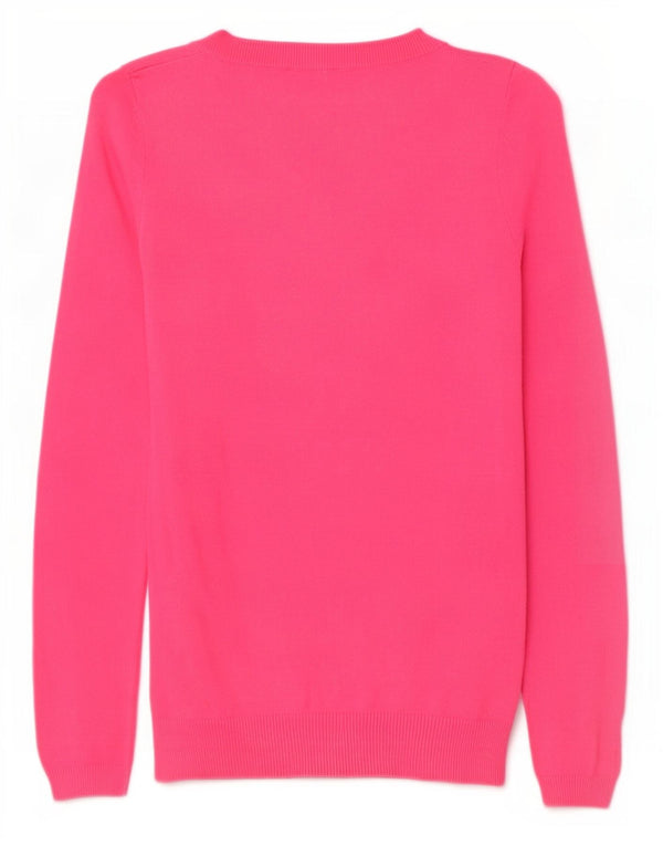Zara Damen-Pullover mit U-Boot-Ausschnitt, Gr. 14, Größe L, Rosa, Baumwolle