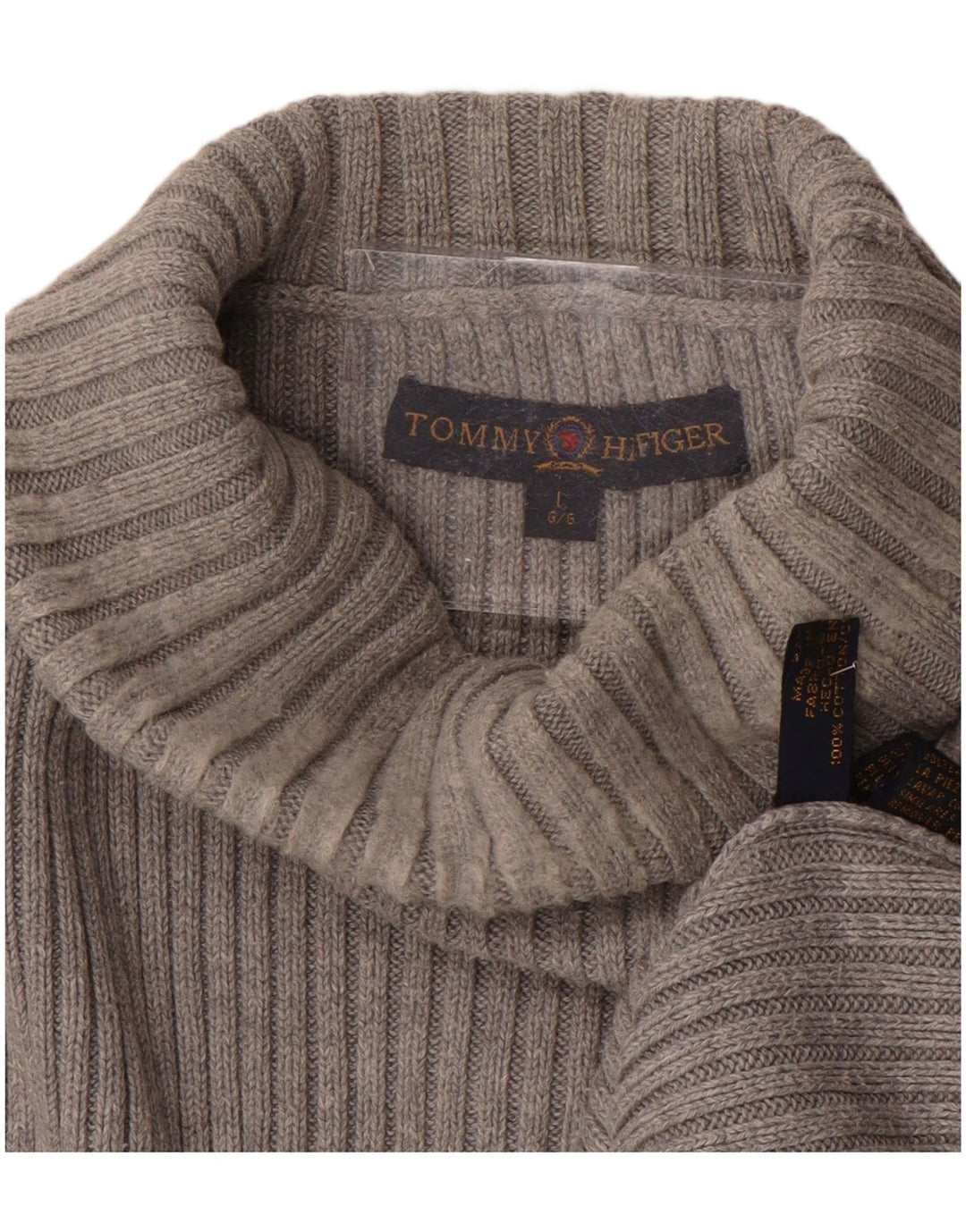 TOMMY HILFIGER Herren-Pullover mit Rollkragen, groß, grau, Baumwolle