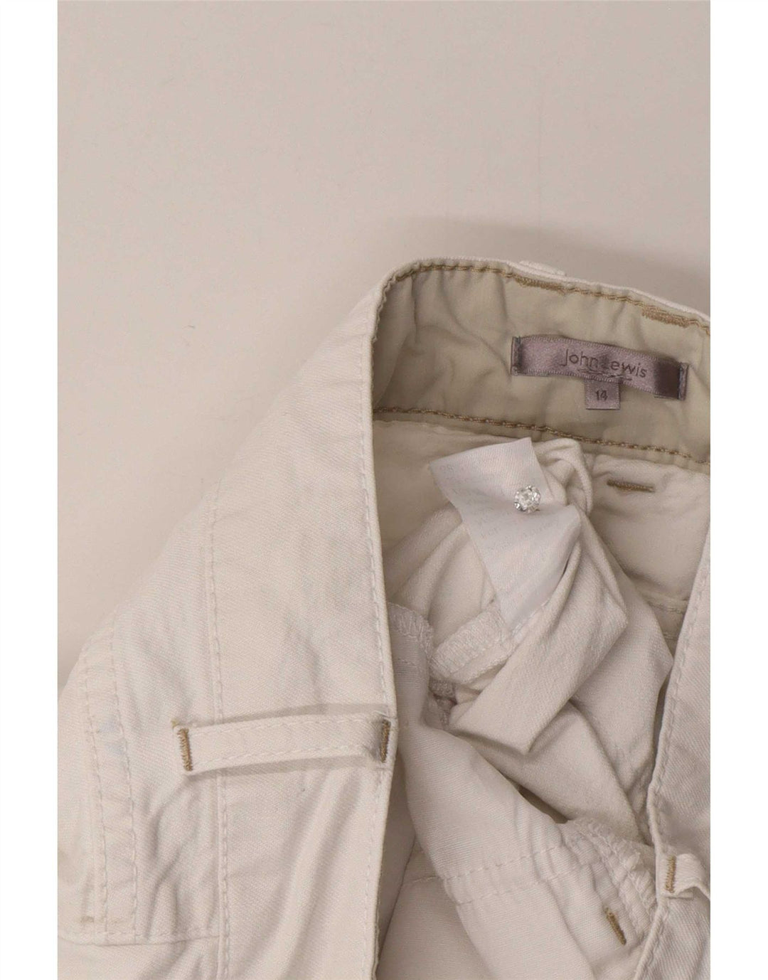 John Lewis Damen Bermudashorts UK 14 Large W32 Weiße Baumwolle