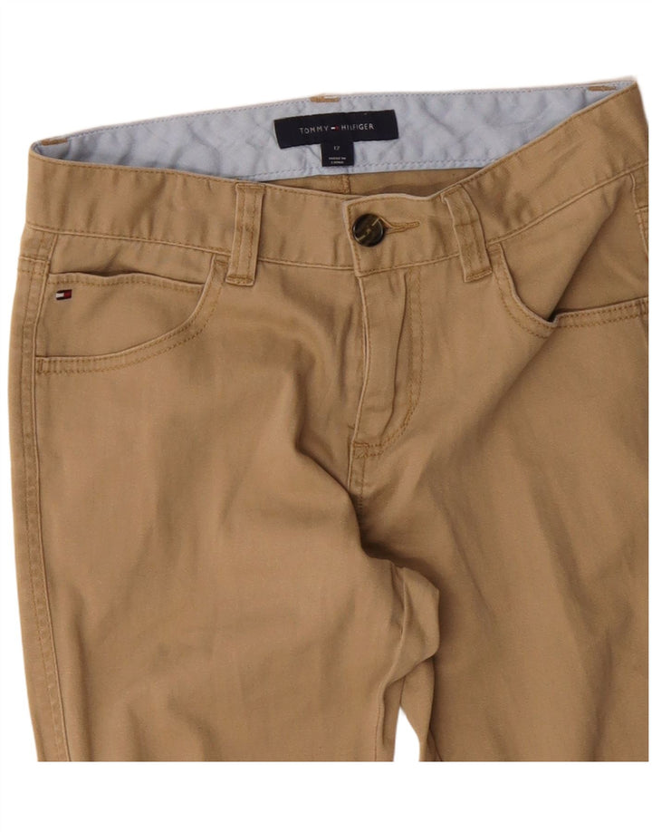 TOMMY HILFIGER Jungen Slim Freizeithose 11-12 Jahre W28 L26 Beige Baumwolle