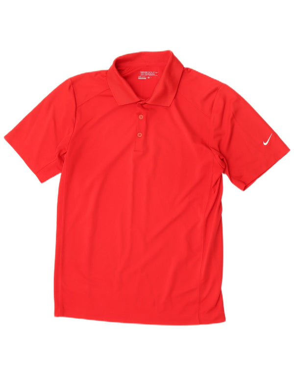 Nike Mens Dri Fit Polo Shirt Small Red Polyester