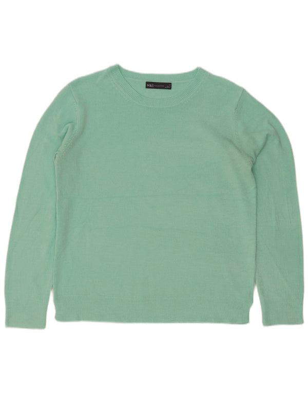 Marks & Spencer Damen-Pullover mit U-Boot-Ausschnitt, UK 12, Mittelgrün, Acryl