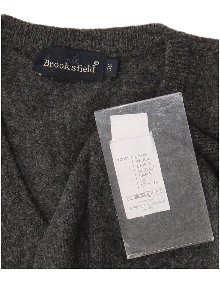 Brooksfield Herren Slim Fit Weste Tank Top IT 3XL Grau Wolle